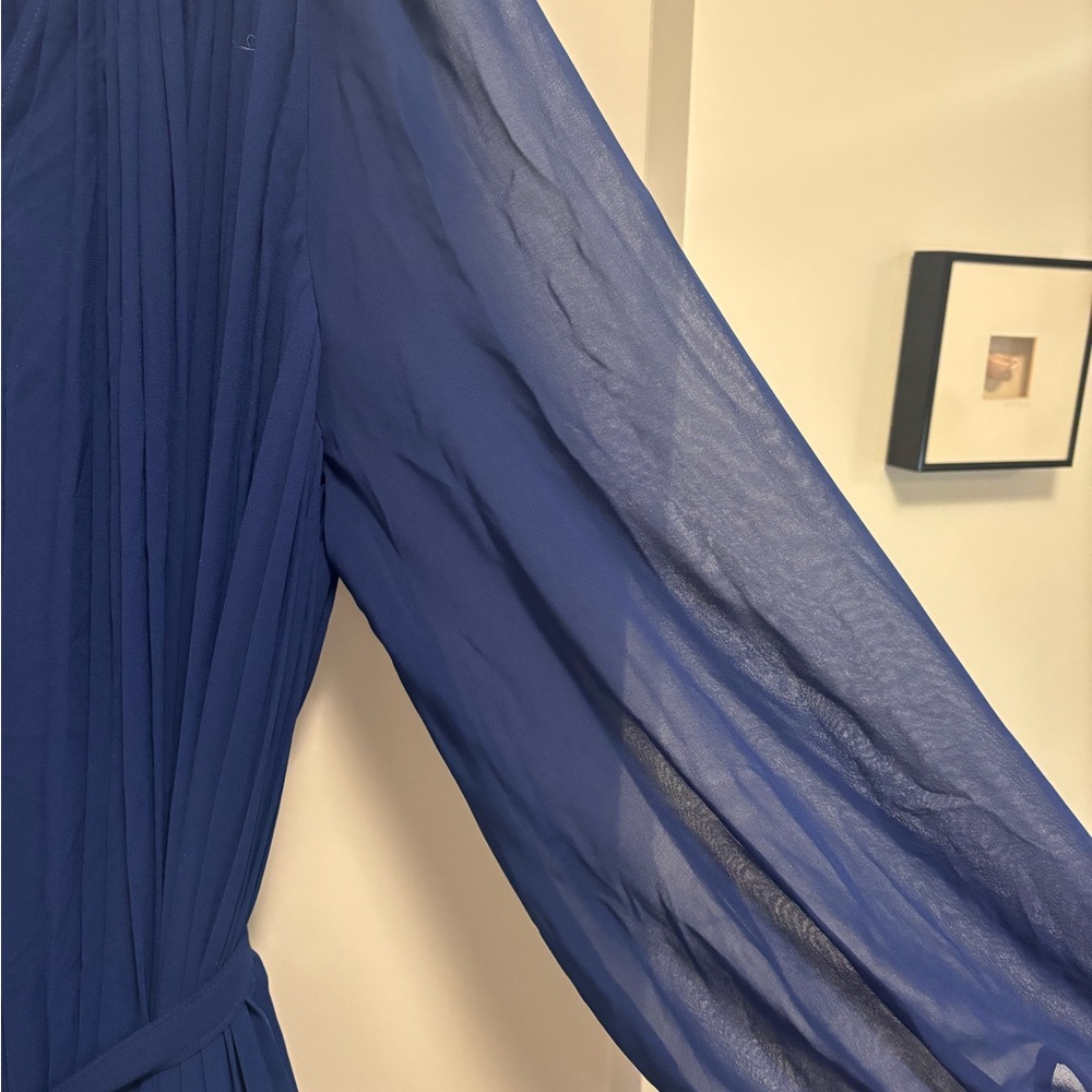 Banana Republic Factory XL Tall Navy Chiffon Dress - Picture 6 of 10